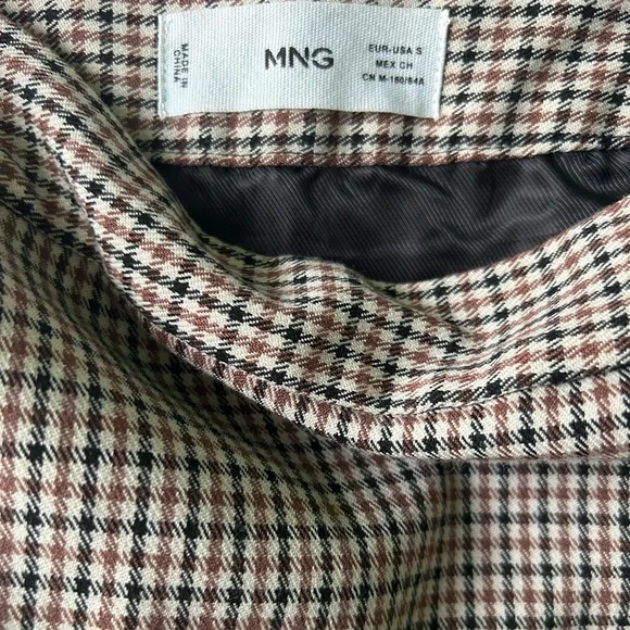 Mango Black and White Houndstooth A-Line Skirt - Picture 5 of 5